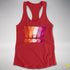 Distressed Lesbian Pride Graphic Exclamation Points Women's Racerback - Red